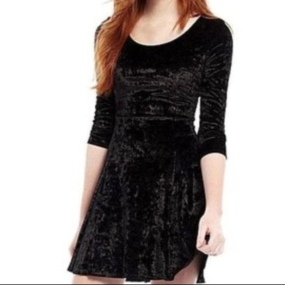 L'Amour Crushed Velvet Skater Dress